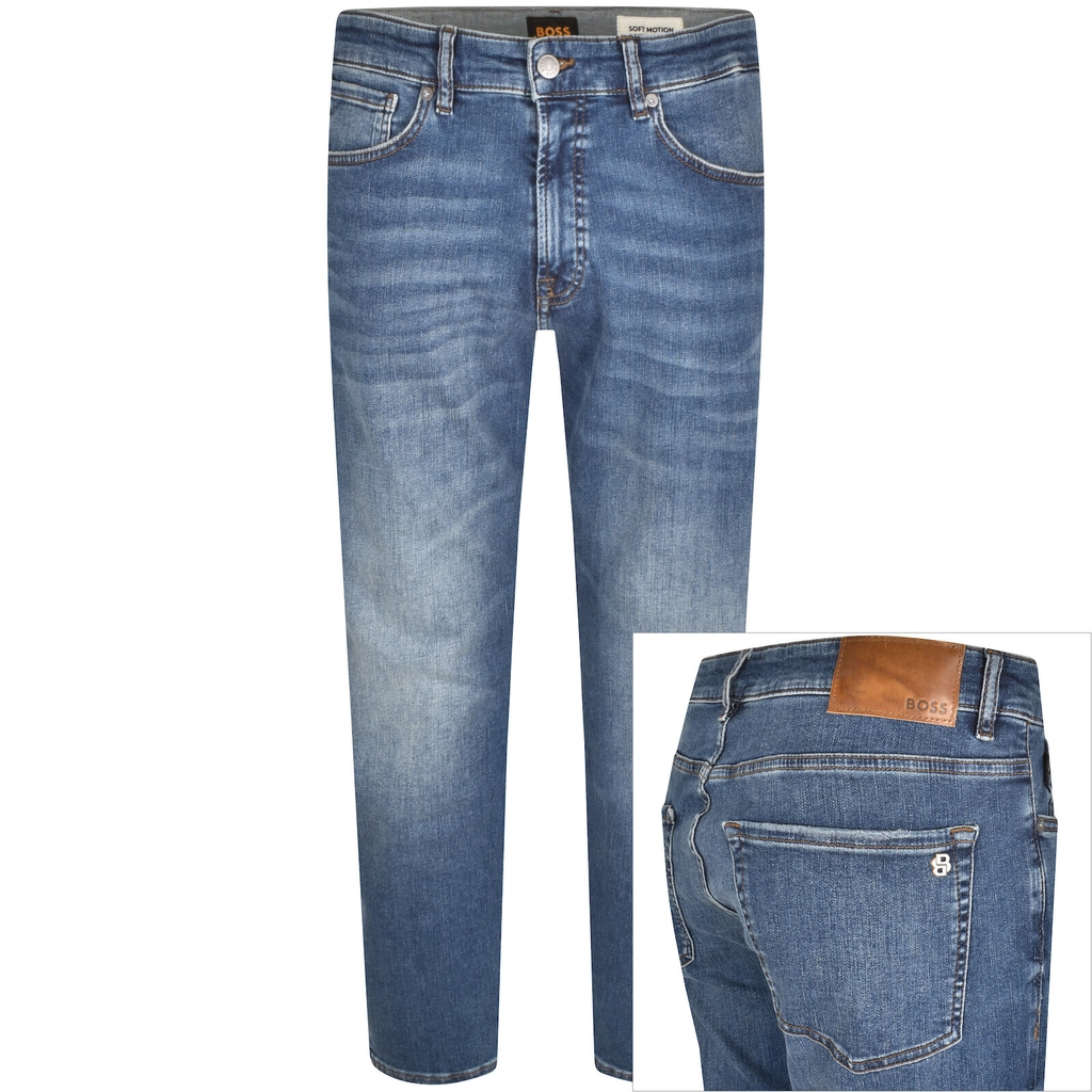 Hugo Boss BOSS Maine Regular Fit Mid Wash Jeans Blue